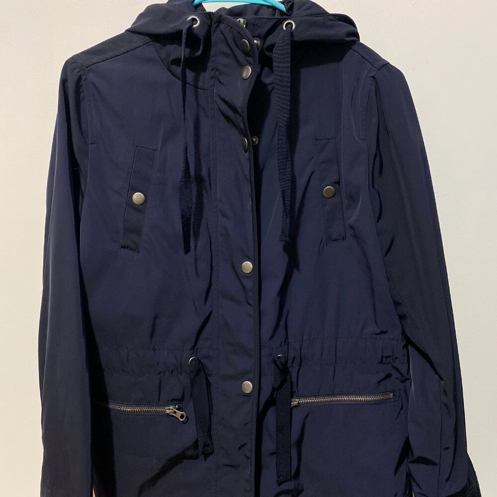 Forever 21 Navy Blue Hooded Utility Jacket – Women’s Medium